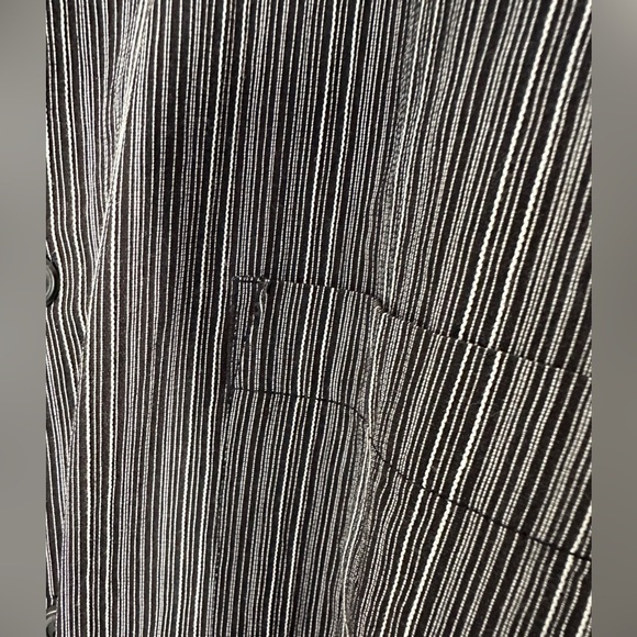 Vintage Jay Y. Ko Black White Striped Classic Button Down Shirt Men’s XL FLAW - Picture 6 of 7